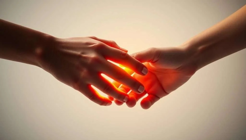 Two hands reaching out